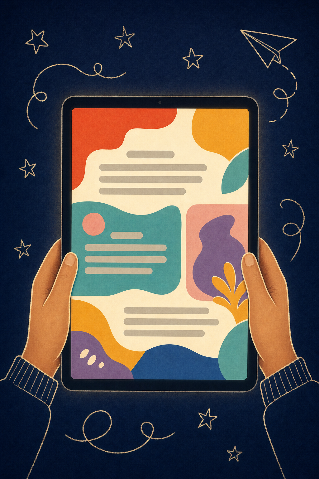 En side fra den visuelle ledsager åben på en tablet